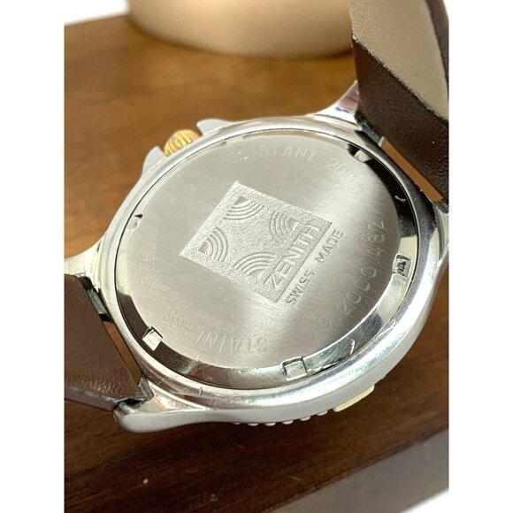 Zenith Defy Men's Watch Swiss Automatic White Dial Date Brown Leather Band 38mm - Picture 5 of 14